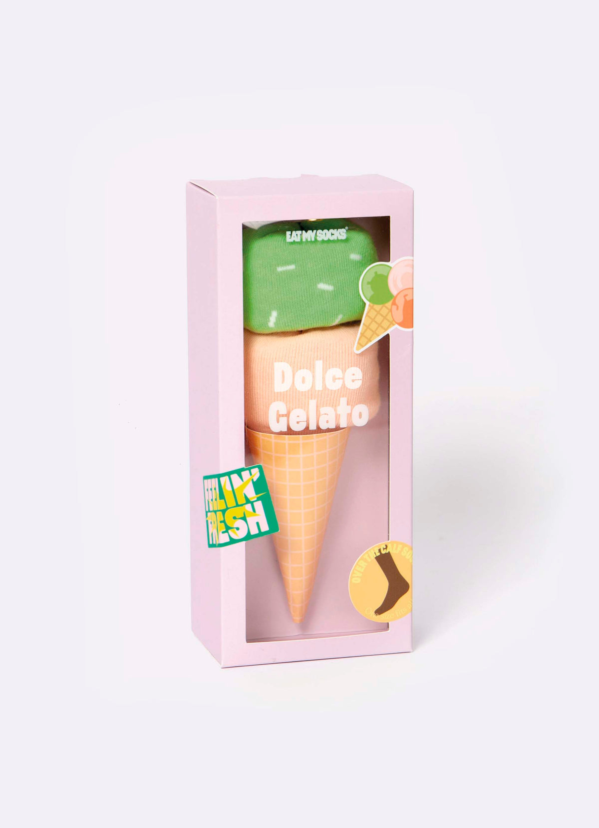 Sosete haioase Dolce Gelato ambalate ca o înghețată, de la Eat My Socks